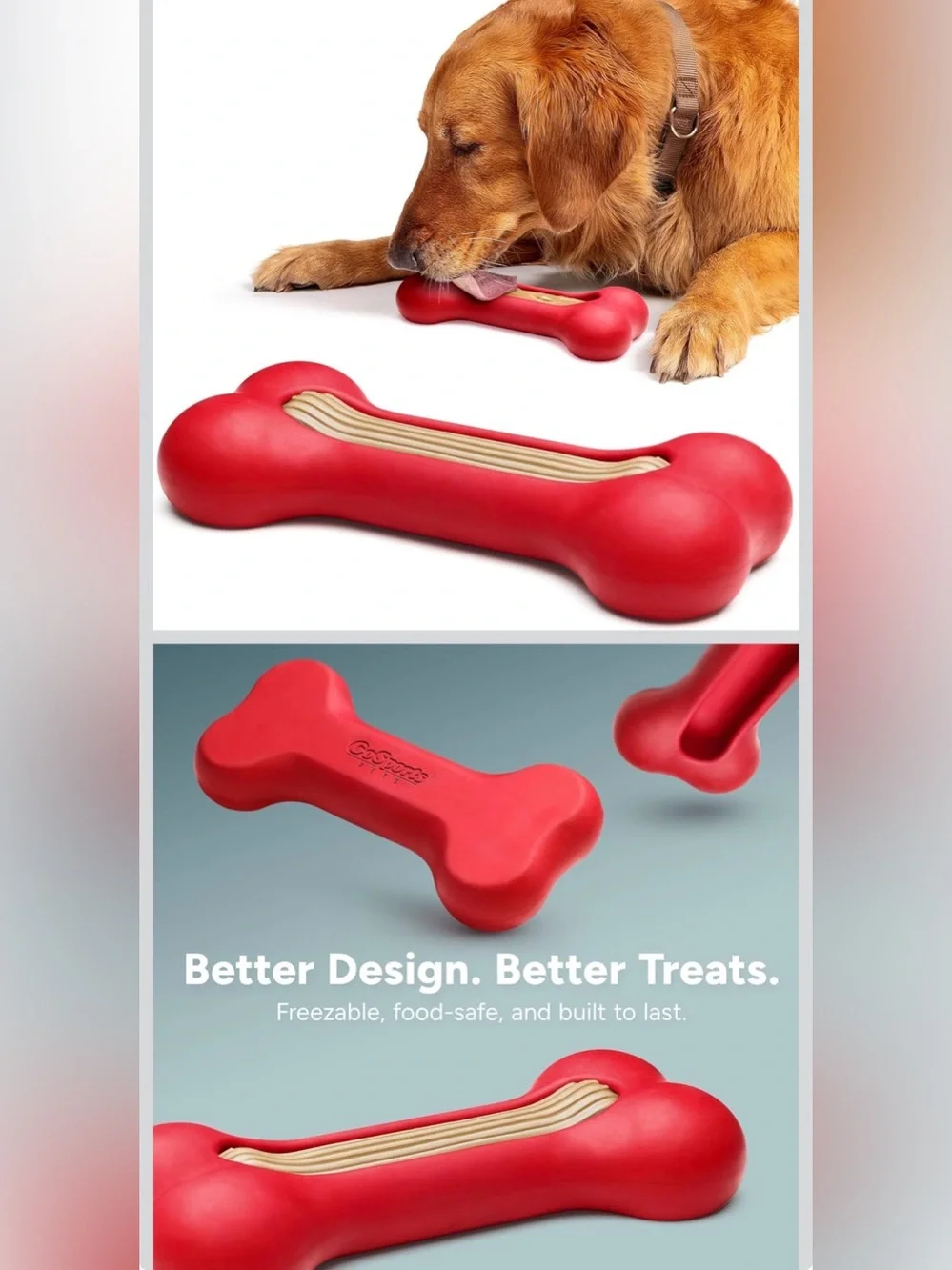 NIB Freezable Dog Treat Bone - Red